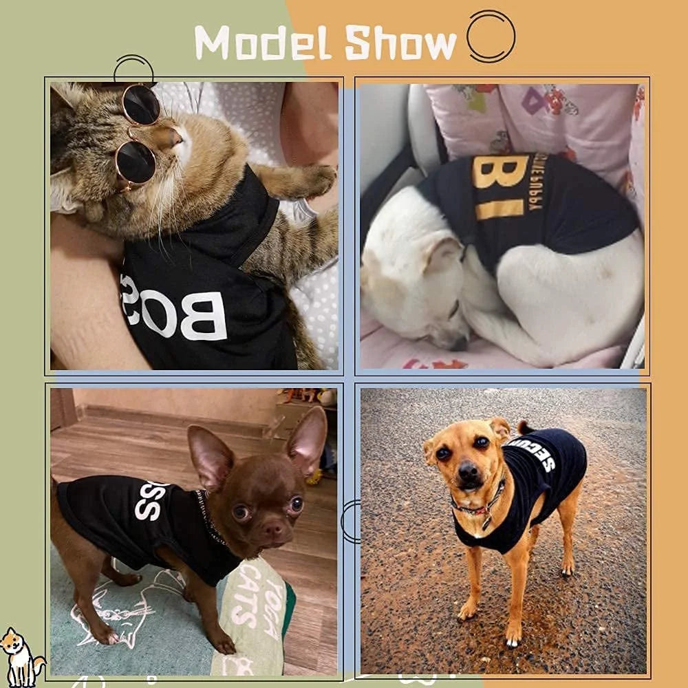4 Packs Dog Shirts for Small Dog, Pet T-Shirts Clothes Vest for Puppy Boy Girl XS