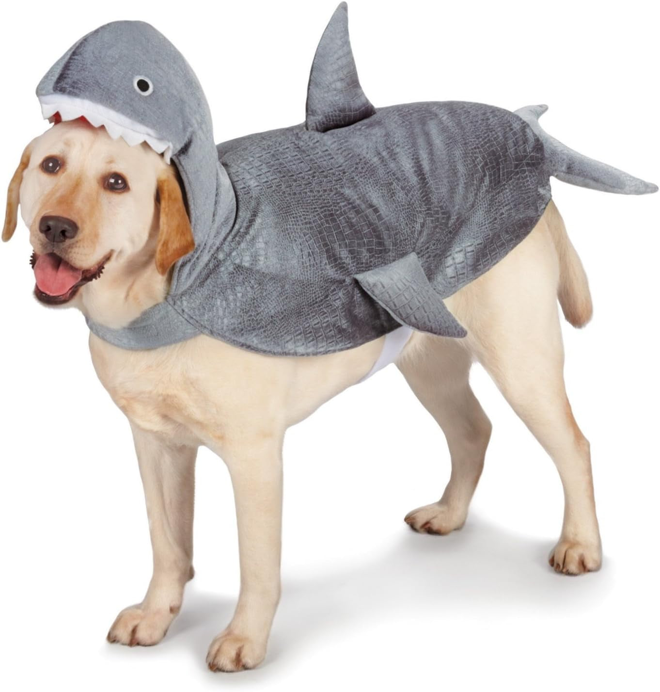 Gray Shark Costume for Dogs, Extra Small Size – Fits Small Breed Dogs up to 8” in Length, Machine Washable, Red